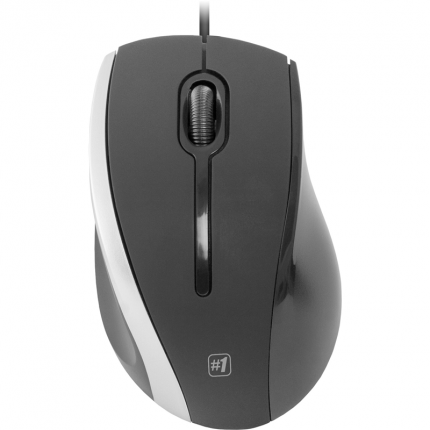 Мышь Defender проводная оптическая  MM-340 черный+серый,3 кнопки,1000 dpi 52340 52340