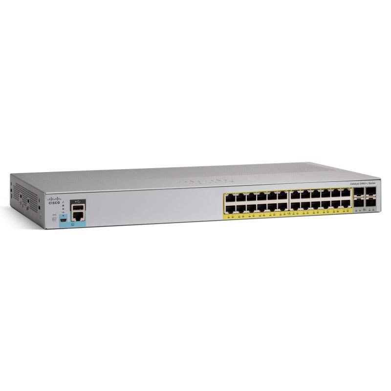 Коммутатор Cisco Catalyst 2960L 24 port  GigE PoE+, 4x10G SFP+, Lan Lite WS-C2960L-24PQ-LL WS-C2960L-24PQ-LL