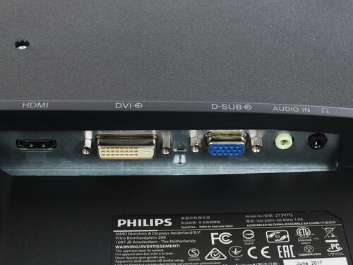 Монитор Philips 27" 1920x1080 IPS LED 16:9 5ms VGA DVI-D HDMI 10M:1 178/178 250cd Speakers Black 273V7QDAB/01 273V7QDAB/01