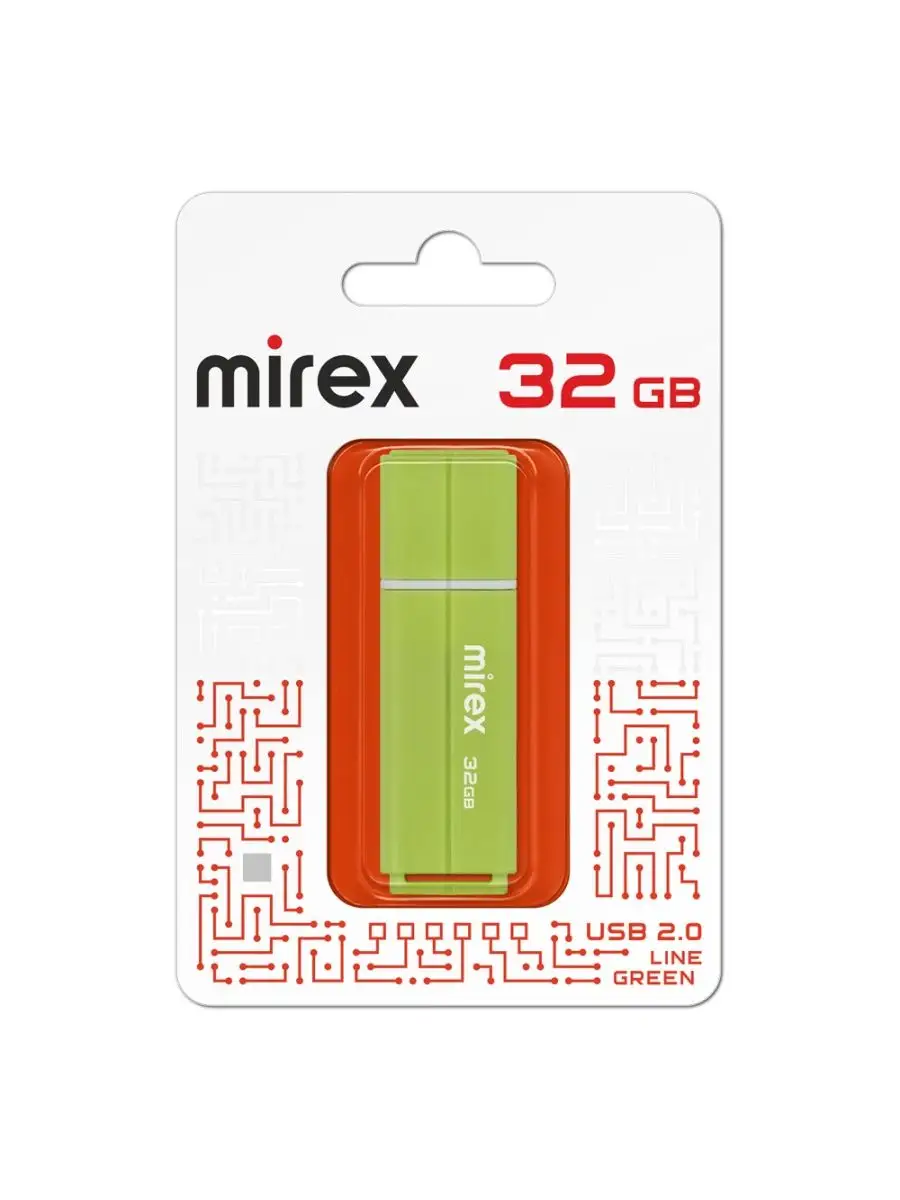 Флеш накопитель Mirex 13600-FMULGN32 32GB,Line,USB 2.0,зеленый 13600-FMULGN32 13600-FMULGN32