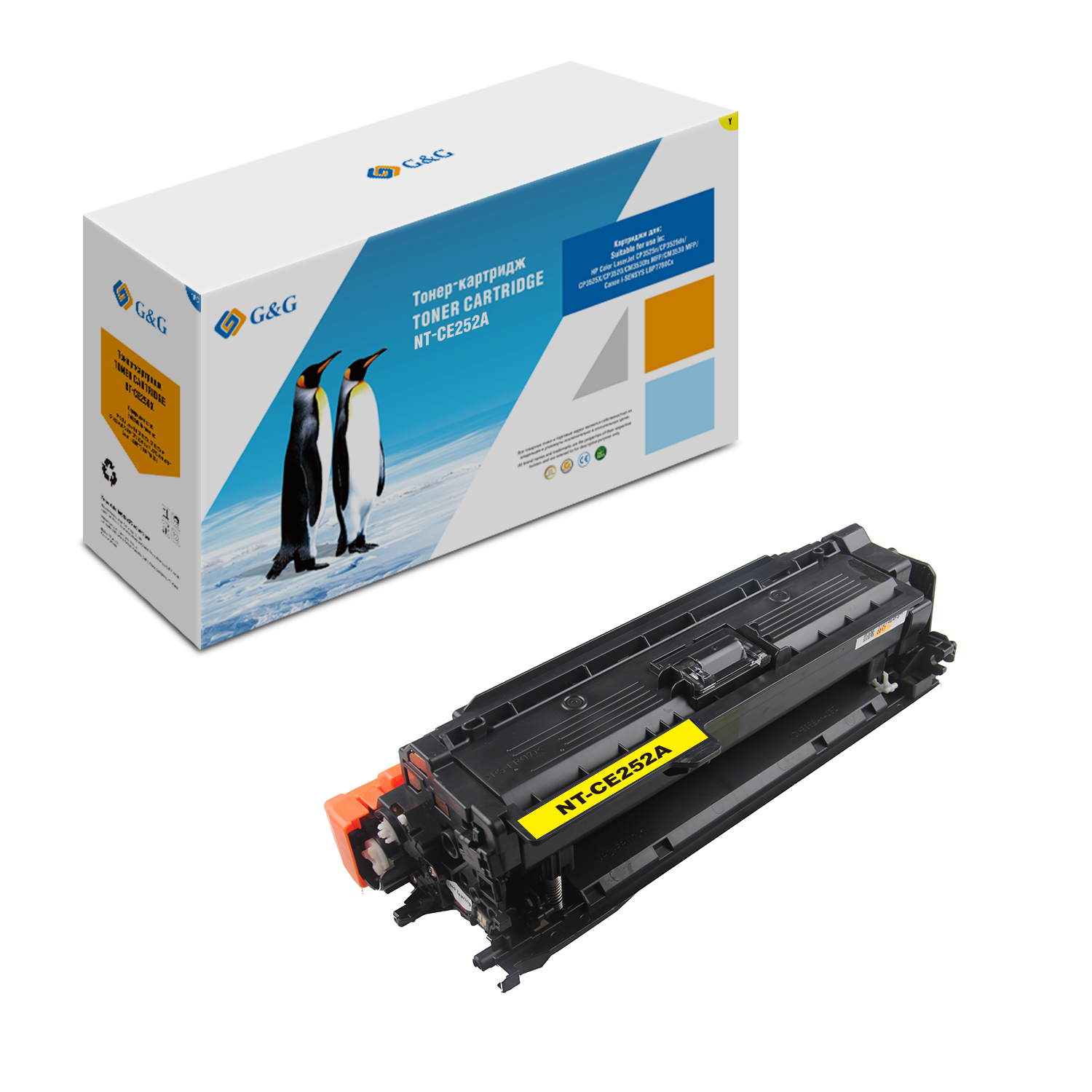 Тонер-картридж G&G желтый для HP LaserJet CP3525 (8000стр) NT-CE252A NT-CE252A