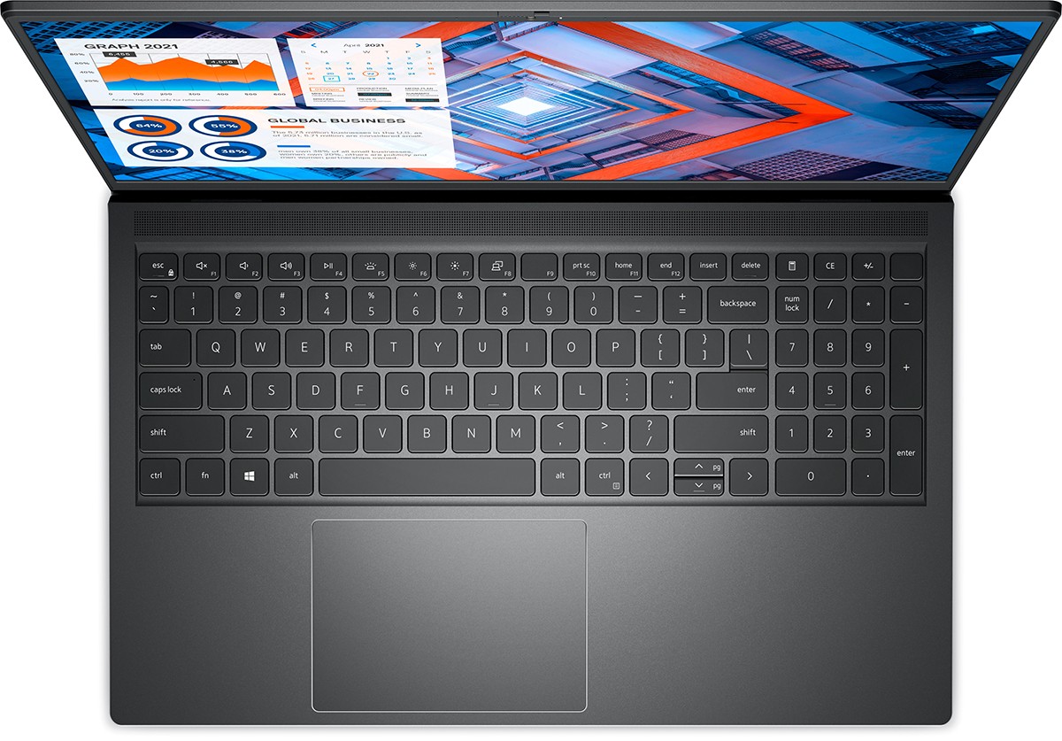 Ноутбук Dell Vostro 7510 Core i7-11800H (2,4GHz)15,6'' FullHD WVA Antiglare 300nits16GB (1x16GB) DDR4 512GB SSD NV GTX 3050 (4GB DDR6) FPR, TPM 3 cell (56 WHr)W10 Pro 1y ProS+NBD black 7510-0455 7510-0455
