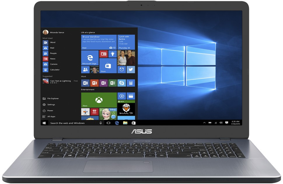 Ноутбук ASUS VivoBook M705BA-BX067T A9 9425/8Gb/SSD256Gb/AMD Radeon R4/17.3"/HD+ (1600x900)/Windows 10/grey/WiFi/BT/Cam 90NB0PT2-M01520 90NB0PT2-M01520