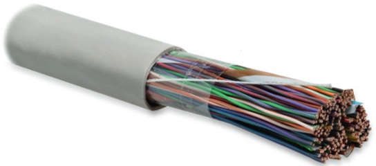 Кабель Hyperline витая пара, неэкранированная U/UTP, категория 3, 100 пар (24 AWG), одножильный (solid), PVC, -10°C - +50°C, серый UUTP100-C3-S24-IN-LSZH-GY UUTP100-C3-S24-IN-LSZH-GY