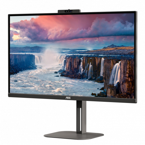 Монитор AOC 27" Q27V5CW 2560x1440 IPS W-LED 16:9 4(1)ms HDMI DP USB-C 3.2 4*USB 3.2 20M:1 178/178 1000:1 300cd Webcam HAS Pivot Tilt Swivel Speakers Black Q27V5CW/BK Q27V5CW/BK #1