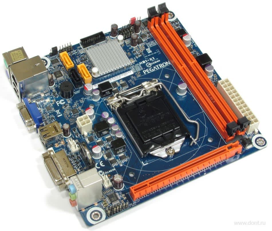 Материнская плата Pegatron , S1150, Intel H81, mini-ITX, 2xDDR3­1600 UP16GB, 1xPCI-Ex16 2.0, 2xSATA2,1xSATA3, Giga Lan, DVI/DSUB, 6CH Audio, USB3.0 header,8xUSB2.0(4+4), TDP95W OEM  1 H81-X1 H81-X1