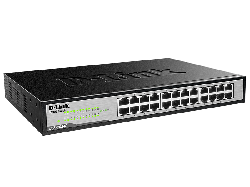 Коммутатор D-Link 24 портовый 10/100, 19" DES-1024C DES-1024C/A1A