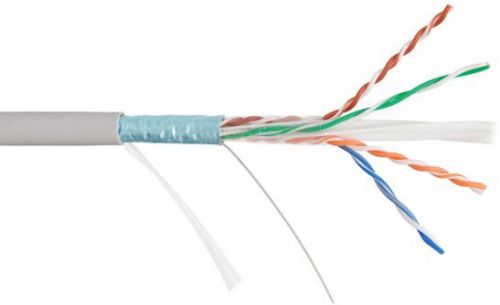 Кабель NIKOLAN F/UTP 4 пары, Кат.6 (Класс E), тест по ISO/IEC, 250МГц, (чистая медь), 23AWG (0,57мм), серый, 305м NKL 4240A-GY NKL 4240A-GY