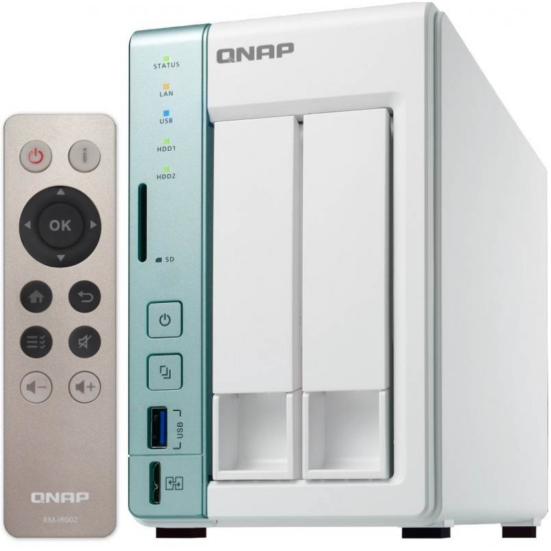 Сетевой RAID-накопитель QNAP 2 отсека для HDD, с функцией USB Quick Access. Intel Celeron N3060 1,6 ГГц (до 2,48 ГГц), 4 ГБ RAM TS-251A-4G TS-251A-4G