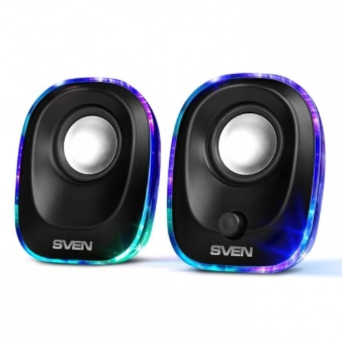 Колонки Sven 330, чёрный, USB, 2.0,  мощность 2x2,5 Вт(RMS), подсветка SV-014001 SV-014001