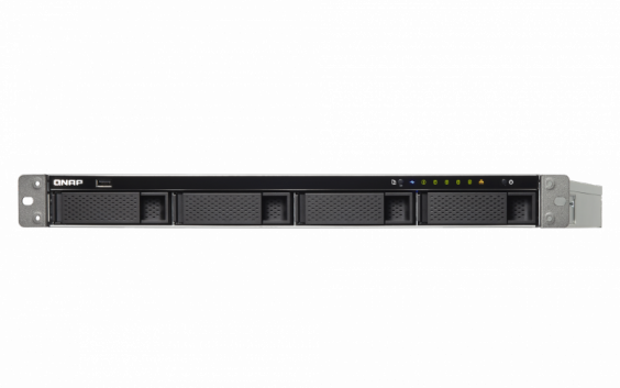 Сетевой RAID-накопитель QNAP 4 отсеков для HDD, 19" Четырехъядерный AMD 2,0 ГГц, 4ГБ. Направляющие в комплект не входят. TS-463U-4G TS-463U-4G
