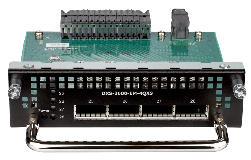 Модуль D-Link Module for DXS-3600-16S and DXS-3600-32S with 4 40Gbps QSFP+ ports DXS-3600-EM-4QXS/A1A DXS-3600-EM-4QXS/A1A