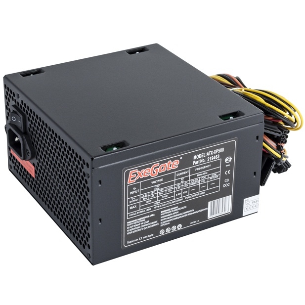 Блок питания Exegate 251775 500W ATX-XP500 OEM, black, 12cm fan, 24+4pin, (6+2)pin PCI-E, 3*SATA, 1*FDD, 2*IDE EX219463RUS EX219463RUS