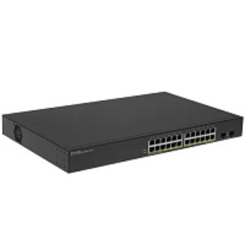 Коммутатор Zyxel Smart L2 PoE+ GS1900-24HPv2, rack 19", 24xGE PoE+, 2xSFP, бюджет PoE 170 Вт GS190024HPV2-EU0101F GS190024HPV2-EU0101F