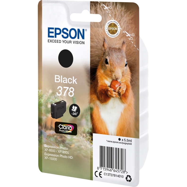 Картридж Epson T3781 с черными чернилами Claria Photo HD Ink (240 стр.) для принтера Epson XP-15000 C13T37814020 C13T37814020