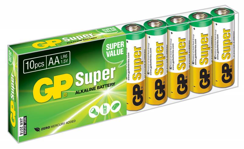 Батарея GP Super Alkaline 15A LR6 AA (10шт. уп) GP 15A-B10