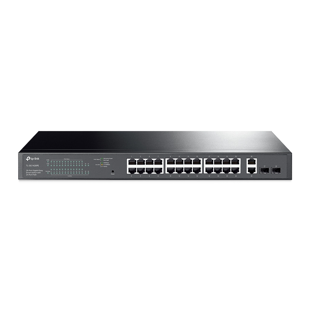 Коммутатор TP-Link Easy Smart 28‑портовый гигабитный коммутатор с 24 портами PoE+   TL-SG1428PE TL-SG1428PE