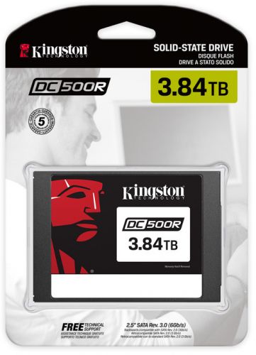 Твердотельный накопитель Kingston 2.5" 3840GB DC500R Enterprise SSD SATA 6Gb/s, 555/500, IOPS 98/28K, MTBF 2M, 3D TLC, 3504TBW, 0.5DWP SEDC500R/3840G SEDC500R/3840G