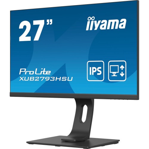 Монитор IIYAMA 27" ProLite 1920x1080@75Гц IPS LED 16:9 4ms VGA HDMI DP 2*USB3.0 80M:1 1000:1 178/178 300cd HAS Pivot Tilt Swivel Speakers Black XUB2793HSU-B4 XUB2793HSU-B4
