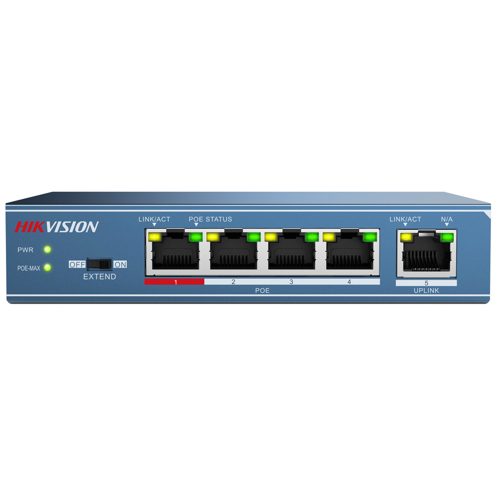 PoE коммутатор Hikvision DS-3E0105P-E с 4 PoE-портами DS-3E0105P-E DS-3E0105P-E