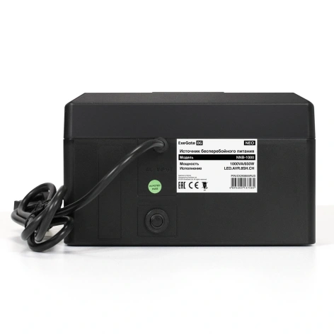 Источник бесперебойного питания Exegate NEO NNB-1000.LED.AVR.8SH.CH <1000VA/650W, LED, AVR, 8*Schuko, 4*USB-порта для зарядки, Black> EX293855RUS EX293855RUS