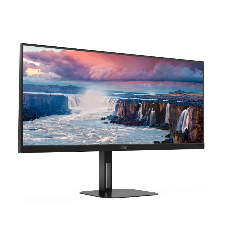 Монитор AOC 34'' 21:9 3440x1440(UWQHD) VA, GLARE, Нет, 100 Гц, 300cd/m2, H178°/V178°, 4000:1, 20M:1, 16,7 миллионов цветов, 4ms, VGA, HDMI, DP, USB-Hub, Height adj, Tilt, Swivel, Speakers, 3Y, Black U34V5C U34V5C #2