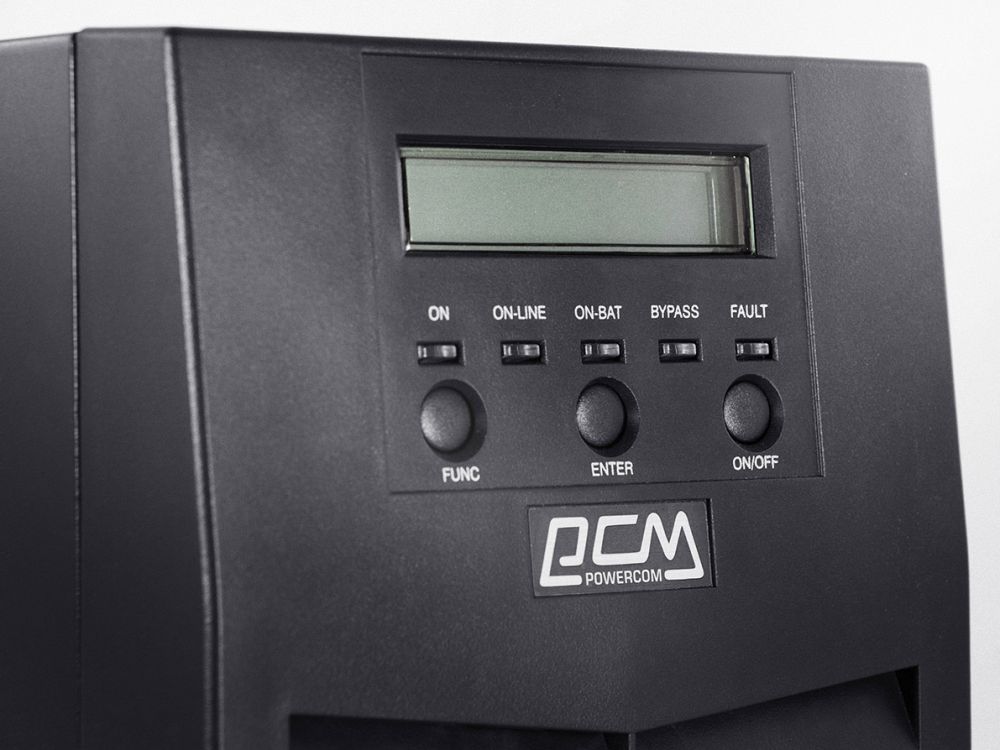 Источник бесперебойного питания Powercom MACAN, On-Line, 3000VA/2700W, Tower, LCD, Serial+USB, SmartSlot, 8xIEC320 C13, 1xC19 MAS-3000 MAS-3000