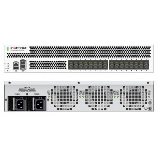 Межсетевой экран Fortinet FortiGate-3100D-DC 32 SFP+ 10-Gig ports (2 SFP+ SR-type transceivers included)1x480GB SSD internal storage, and dual DC power supplies FG-3100D-DC FG-3100D-DC
