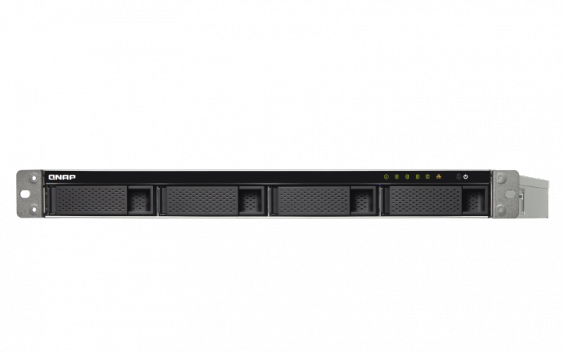 Сетевой RAID-накопитель QNAP 4 отсека для HDD, 19", 1 блок питания, Intel Celeron J3455 1,5 ГГц, 4 ГБ. Направляющие в комплект не входят TS-453BU-4G TS-453BU-4G