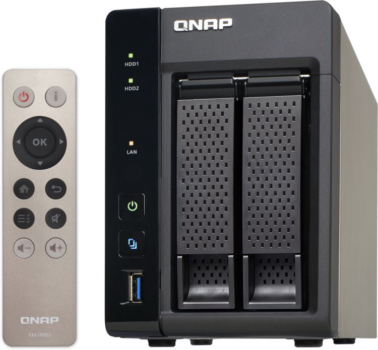 Сетевой RAID-накопитель QNAP 2 отсека для HDD, HDMI-порт. Четырехъядерный Celeron N3150 1,6 ГГц TS-253A-4G TS-253A-4G