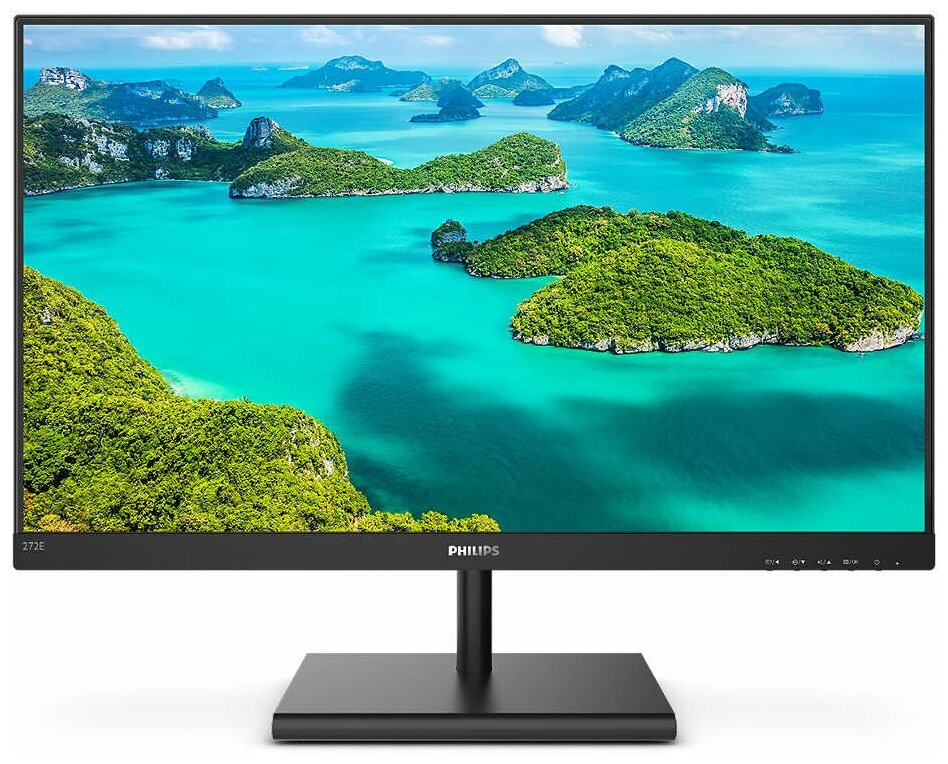 Монитор Philips 27" 1920x1080 75 Гц IPS W-LED 16:9 1ms(GtG) NTSC 86 %  sRGB 101 %  VGA DP HDMI 20M:1 1000:1 178/178 300cd Speakers 2*3W Tilt Black 272E1SA/01 272E1SA/01