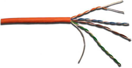 Кабель витая пара Lanmaster UTP, 4x2, кат 5E, 350Mhz, PVC, оранжевый, 305 м LAN-5EUTP-OR LAN-5EUTP-OR