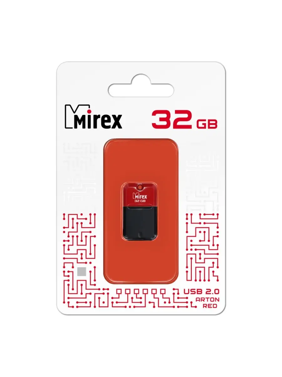 Флеш накопитель Mirex 13600-FMUART32 32GB,Arton,USB 2.0,красный 13600-FMUART32 13600-FMUART32