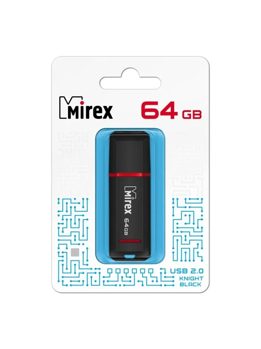 Флеш накопитель Mirex 13600-FMUKNT64 64GB,Knight,USB 2.0,черный 13600-FMUKNT64 13600-FMUKNT64