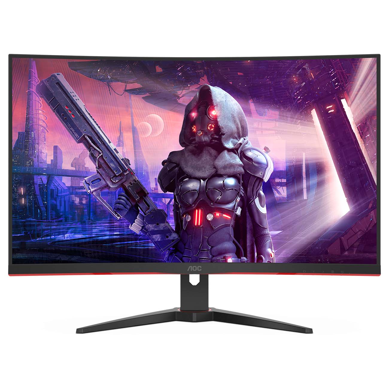 Монитор AOC 31,5" Curved 2560x1440 165Гц VA WLED 16:9 4ms 2*HDMI DP 3000:1 80M:1 178/178 250cd 2*Speakers5W Tilt Black/Red  CQ32G2SE CQ32G2SE