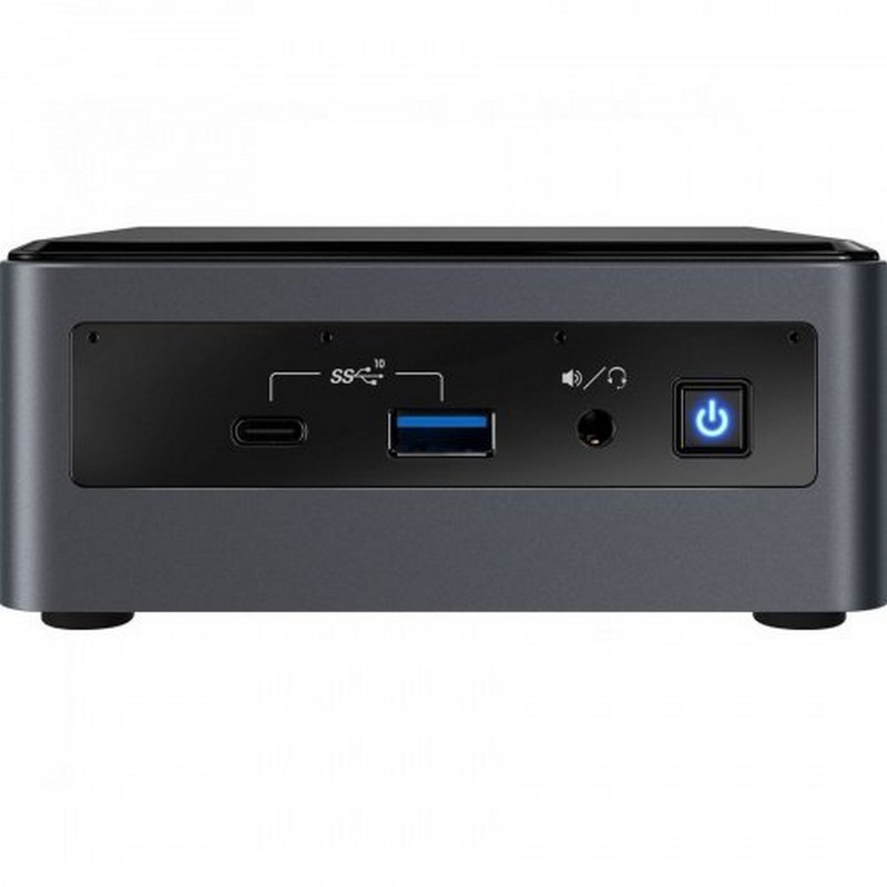 Неттоп Intel BXNUC10I3FNH2 Nettop NUC, Core i3-10110U, 4.1 GHz Turbo, DDR4-2666 SODIMM  (up to 64Gb max), VGA UHD Graphics (USB-C(DP1.2)+HDMI 2.0a), 4xUSB3.1, 1x m.2 SSD, 1x2.5HDD, GBL, WiFi+BT, SDXC slot, Black,VESA, powercord EU, IR-port, Kensingto BXNUC10I3FNH2