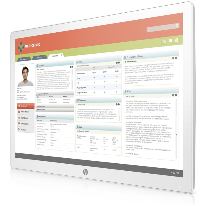 Монитор HP 24" HC241 Healthcare Edition Display Monitor 1920x1200  16:10  DP VGA HDMI White 3ME68AA 3ME68AA