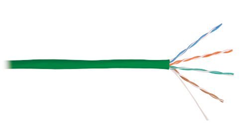Кабель NIKOLAN U/UTP 4 пары, Кат.5e (Класс D), тест по ISO/IEC, 100МГц, 24AWG (0,50мм), зеленый, 305м NKL 4100A-GN NKL 4100A-GN
