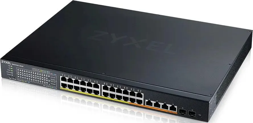 Коммутатор Zyxel  Smart L3 Lite  NebulaFlex XMG1930-30HP, rack 19", 24xRJ-45: 1/2.5G PoE+ (4 из них PoE++), 4xRJ-45: 1/2.5/5/10G PoE++, 2xSFP+, бюджет PoE 700 Вт XMG1930-30HP-ZZ0101F XMG1930-30HP-ZZ0101F