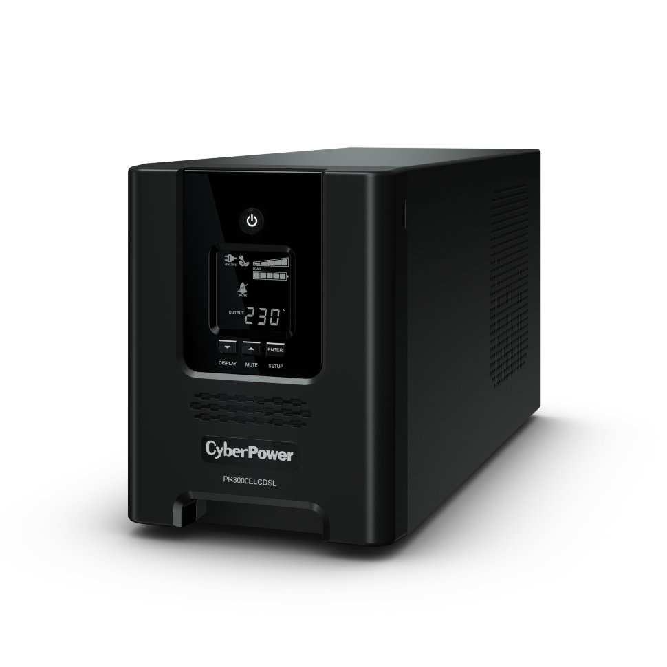 Источник бесперебойного питания CyberPower Line-Interactive, 3000VA/2700W, 8 IEC-320 С13, 1 IEC C19 розеток, USB&Serial, SNMPslot, LCD, Black PR3000ELCDSL PR3000ELCDSL