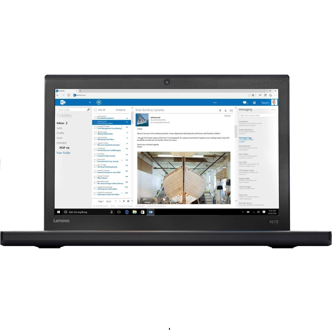 Ноутбук Lenovo ThinkPad X270 12.5" FHD IPS,i5-6200U 2.8Ghz,8GB DDR4,256Gb SSD,4G LTE,Intel HD Graphics 520,Win7Pro 20K5S03200