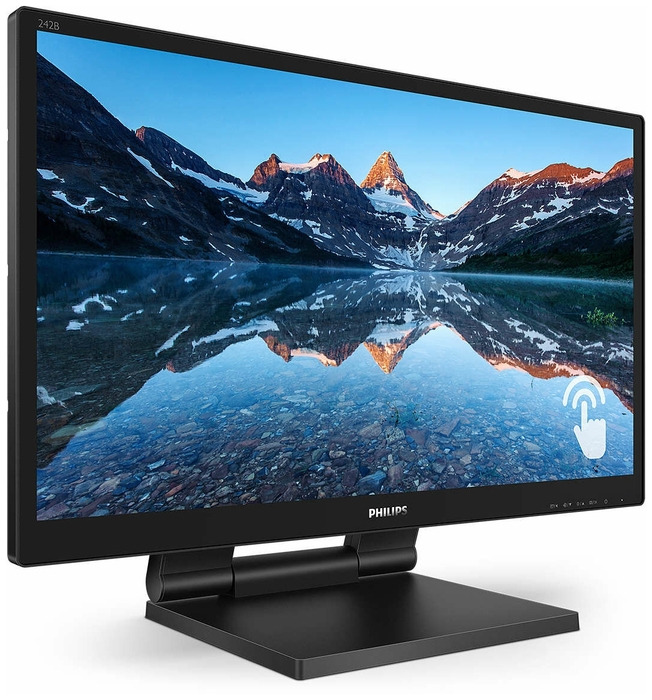 Монитор Philips 23,8" SmoothTouch 1920x1080 60Гц  IPS W-LED 16:9 5ms(GtG) VGA DVI-D HDMI DP 2*USB 3.0 50M:1 1000:1 178/178 250cd Tilt-5-90 Speakers  Black 242B9T/00 242B9T/00