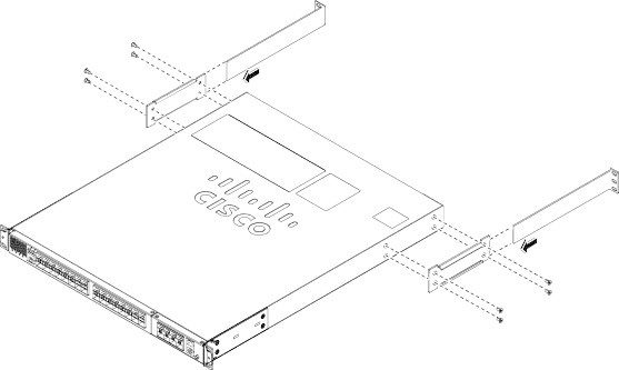 Аксессуар Cisco C49xxE front and rear mount brackets (C4948E-BKT-KIT=) C4948E-BKT-KIT=