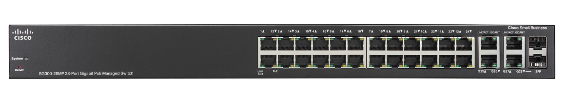 Коммутатор Cisco SB SG300-28MP-K9-EU 28-port Gigabit Max-PoE Managed Switch SG300-28MP-K9-EU SG300-28MP-K9-EU