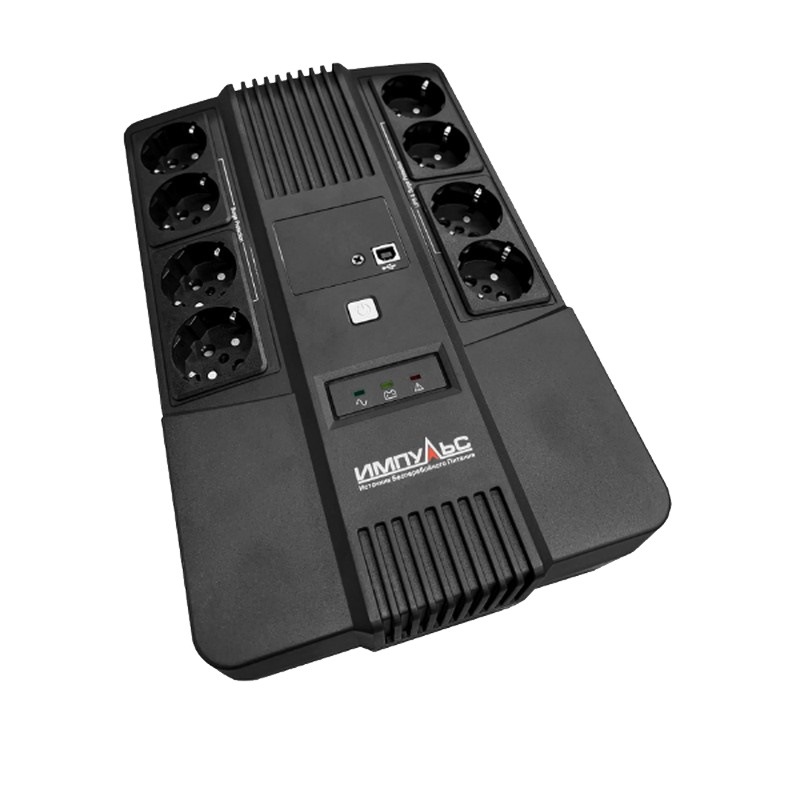 Источник бесперебойного питания Импульс МАСТЕР 1000 1000/600 ВА/Вт, LED, USB, RJ11/RJ45, SCHUKOx8 MT10201 MT10201 #3