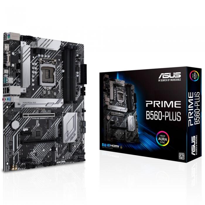 Материнская плата ASUS PRIME B560-PLUS, LGA1200, B560, 4*DDR4, DP, DVI,HDMI, CrossFireX, SATA3,RAID, Audio, Gb LAN, USB 3.2*6, USB 2.0*6, COM*1 , ATX PRIME B560-PLUS PRIME B560-PLUS