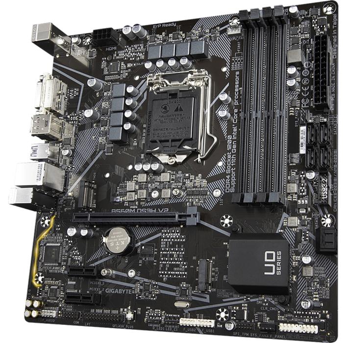 Материнская плата Gigabyte B560M DS3H V2 LGA1200 Intel B560 4xDDR4 mATX AC`97 8ch(7.1) GbLAN DVI HDMI DP B560M DS3H V2 B560M DS3H V2