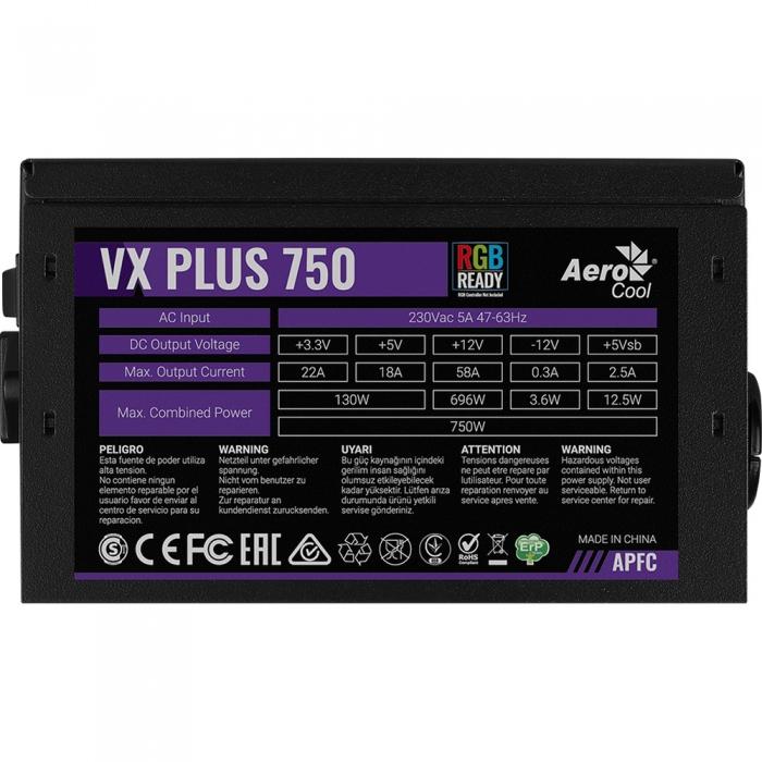Блок питания Aerocool VX PLUS 750W (24+4+4pin) APFC 120mm fan 4xSATA VX-750 PLUS VX-750 PLUS #3