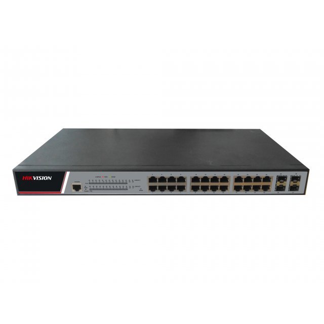 PoE коммутатор Hikvision DS-3E2528P L2, управляемый, 24 RJ45 1000M; 4 1000M SFP порта; 802.3af/a;t бюджет PoE 380Вт; VLAN, RSTP, IGMP, QoS, ERPS DS-3E2528P DS-3E2528P