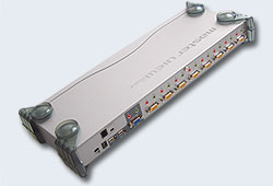 KVM переключатель ATEN VGA/SVGA+KBD+MOUSE, 1> 8 блоков/портов PS/2;USB, без шнуров, серебристый CS1758Q9-AT-G CS1758Q9-AT-G